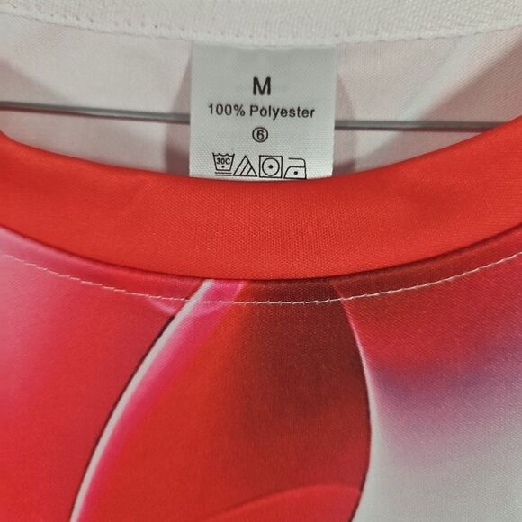 Men's Size Medium 2pc White red Swirl Graphic long Sleeve with pants outfit New - Picture 4 of 11